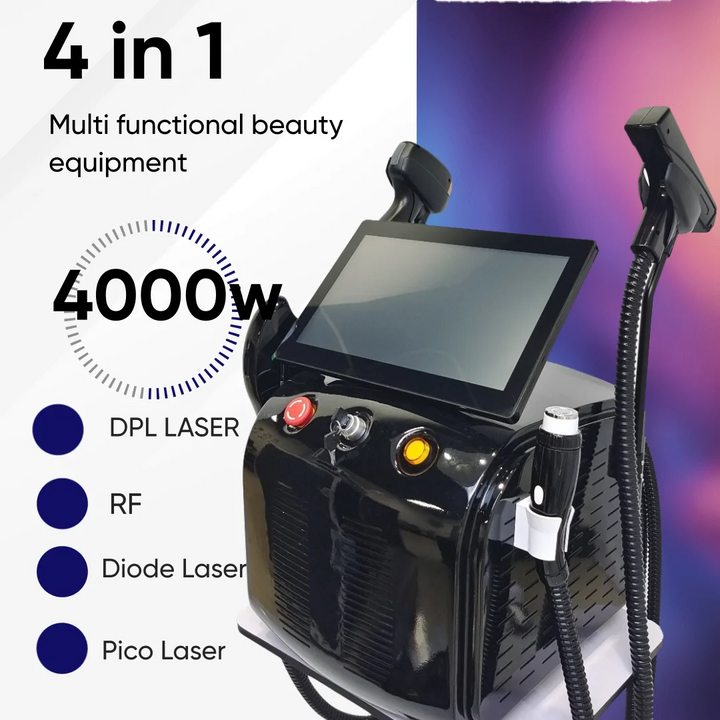 4in1 4000w Soprano Titanium Ice Platinum Diode 755 808 1064nm 4 Wavelength Laser ND:YAG Machine Painless Hair Removal Machine